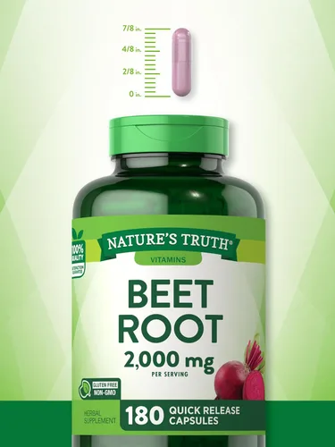 Miniatura 5 de Nature's Truth Cápsulas de raíz de remolacha 2,000 mg 180 unidades Suplemento sin OMG y sin gluten