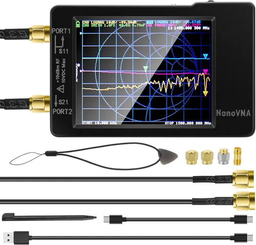 [Actualizado] AURSINC NanoVNA-H Analizador de Red Vectorial 10KHz -1.5GHz Último HW V3.6 HF VHF UHF Analizador de Antena, Midiendo Parámetros S,