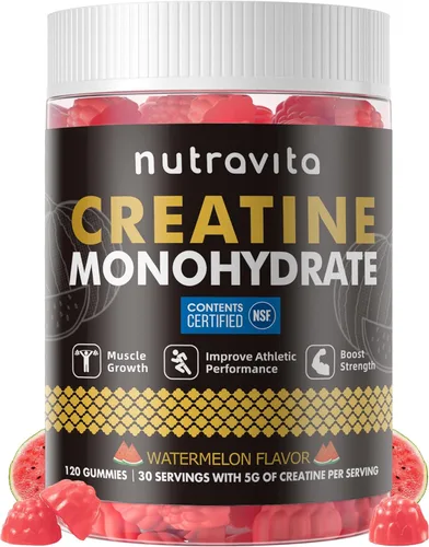 Miniatura 15 de Nutravita Certificado NSF Creatina Gomita - Gomitas de Monohidrato de Creatina para Hombres y Mujeres - 5g de Monohidrato de Creatina por Porción