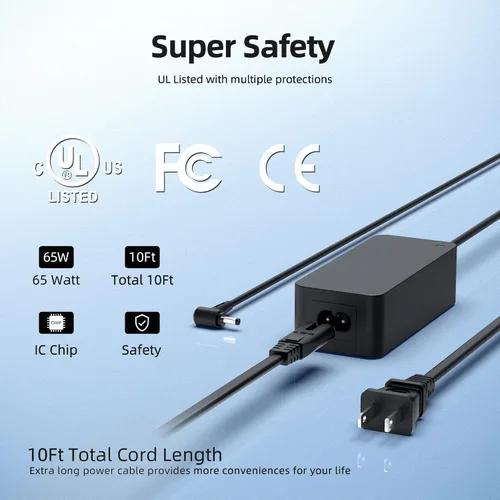 Miniatura 6 de Cargador de CA de 65 W compatible con Asus Q504U Q504 Q504UA Q504UAK Q504UA-BBI5T12 2-en-1-15.6 fuente de alimentación para portátil