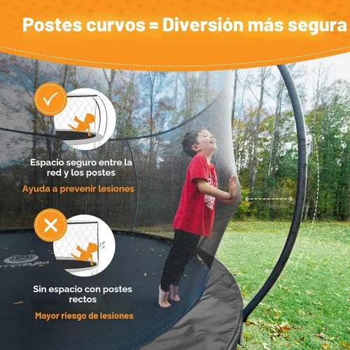 Miniatura 4 de Jumpzylla - Cama elástica recreativa para niños, con red de seguridad, escalera y revestimiento antioxidante, de 8, 10, 12, 14, 15 y 16 pies