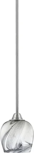Miniatura 46 de Toltec Lighting Paramount - Mini colgante de 1 luz en acabado negro mate con cristal de arte perla de 7 pulgadas y estilo negro