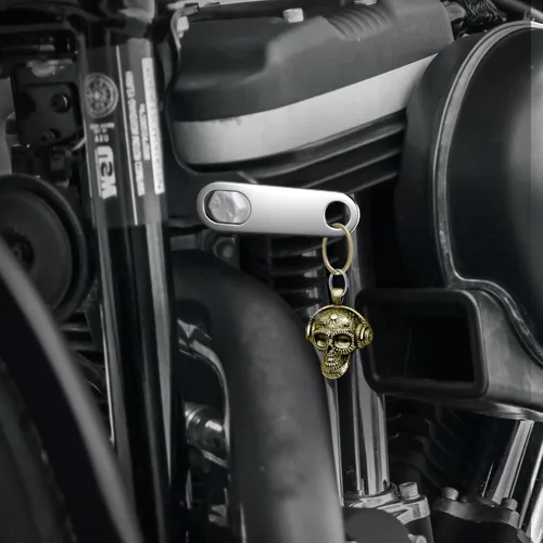 Miniatura 5 de Llavero de motocicleta Guardian Luck Bell Rock Skull Biker Gremlin Bell Car Llavero Accesorios con colgador de campana de motocicleta