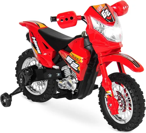 Miniatura 9 de Best Choice Products motocicleta eléctrica para niños de 6V con ruedas de apoyo, neumáticos con tracción, luces delanteras funcionales, velocidad