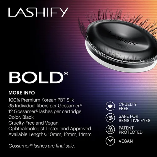 Miniatura 6 de Lashify Recambio de extensiones de pestañas Gossamer de 0.472 pulgadas, color negro, pestañas postizas fáciles para un aspecto natural
