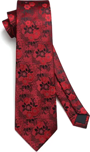 Miniatura 189 de Corbatas florales tejidas clásicas para hombre, corbata cuadrada de bolsillo, corbatas formales para hombres, boda con pañuelo