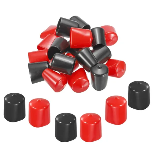 Miniatura 18 de MECCANIXITY 50 unids tapas de goma Surtido de 0.079 in PVC vinilo tornillo rosca protector para tornillo tornillo negro rojo