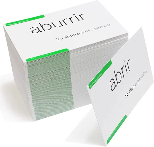 Miniatura 6 de 200 Tarjetas Flash de Conjugación de Verbos Españoles Presente Indicativo - Ejemplos Completos en Español e Inglés