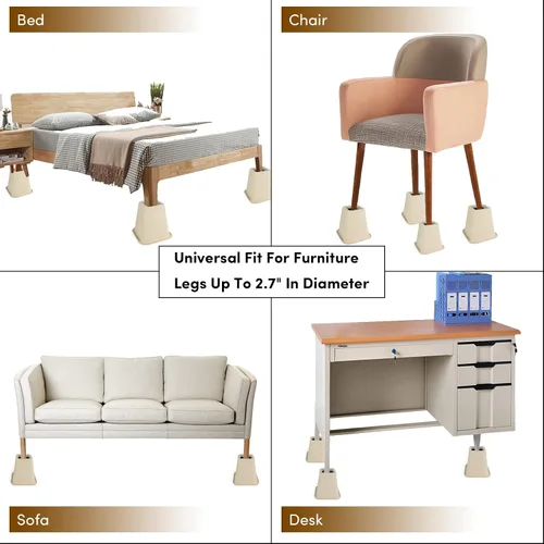 Miniatura 6 de DEDU Elevadores de cama de 6 pulgadas, resistentes, paquete de 4, elevadores de muebles para sofás de gran tamaño, elevadores de sofá