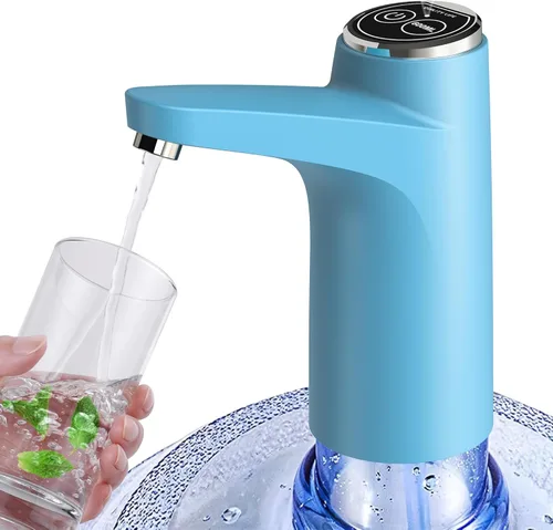 Dispensador de agua BIMVER para botella de 5 galones, bomba de agua cuantitativa de 600ml, bomba de botella de carga USB portátil de 2 colores con
