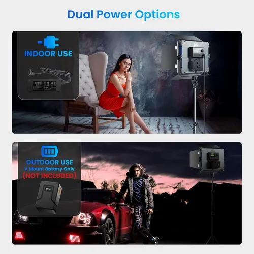 Miniatura 5 de Kit de iluminación de video LED P80 con control de aplicación, panel de luz de video LED RGB de 10 escenas aplicables, iluminación de 60W P80 RGB