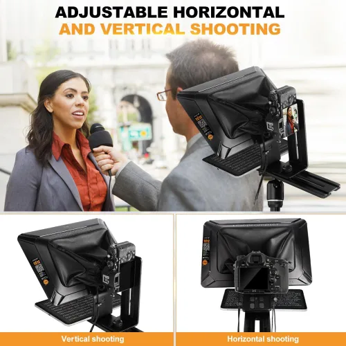 Miniatura 3 de LENSGO Teleprompter de aluminio de 12.9 pulgadas para iPad Tablet, cámaras réflex digitales con control remoto, aplicación compatible