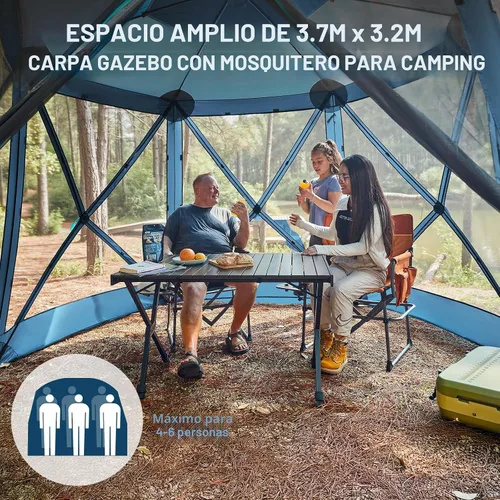 Miniatura 7 de Timber Ridge Gazebo desplegable, casa portátil de pantalla instantánea con malla, fácil de instalar en 60 segundos, mide 12.1' x 10.5' x 7.2', se