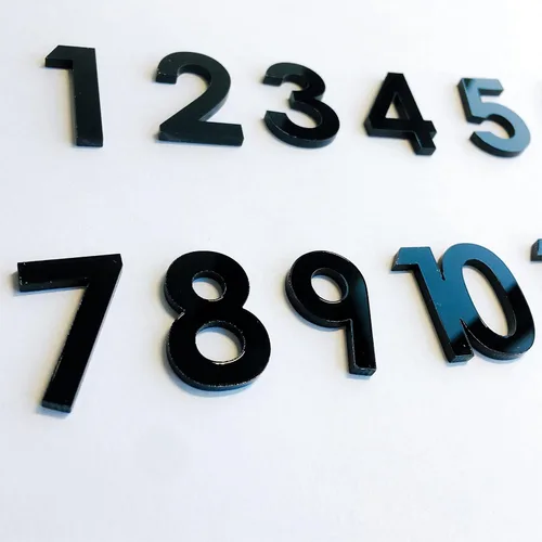 Miniatura 2 de Phocaea Juego de 12 piezas mini árabe espejo acrílico números para bricolaje un reloj de pared (negro)