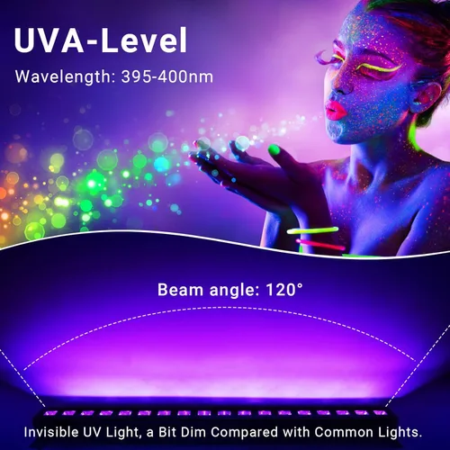 Miniatura 2 de Barra negra de luces, de OPPSK, cono 9 LEDs de 3 W, luz negra, negro metálico