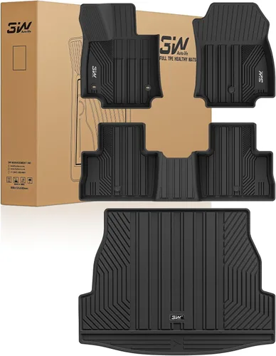 Miniatura 17 de 3W Alfombrillas para Toyota Sienna 2021-2026 LE/XLE (solo para 8 asientos), revestimiento de suelo TPE para todo tipo de clima, ajuste personalizado