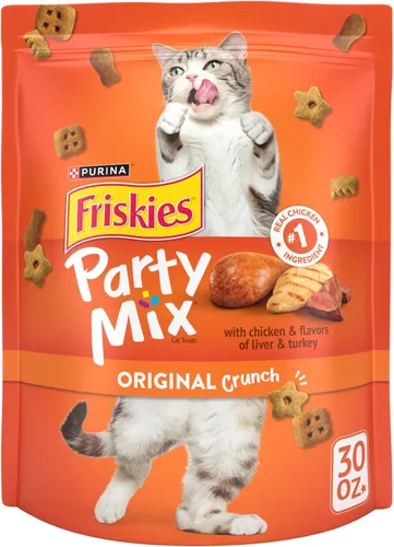 Purina Friskies - Golosinas para gatos, Party Mix Original Crunch - Bolsa de 30 onzas