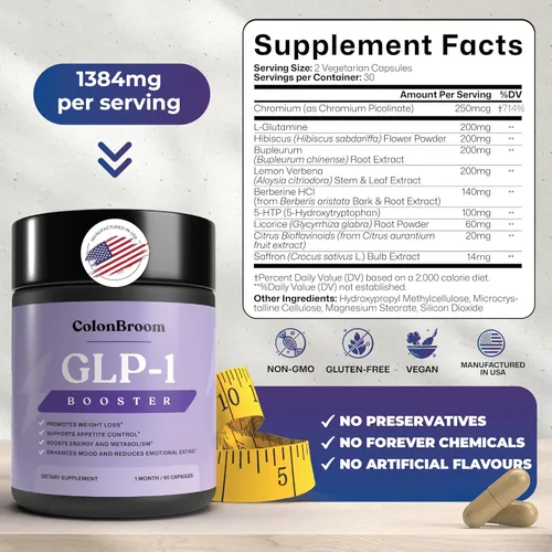 Miniatura 7 de ColonBroom GLP-1 Suplemento de control de peso para mujeres y hombres, GLP1 apoya el control del apetito, la energía y el equilibrio del estado