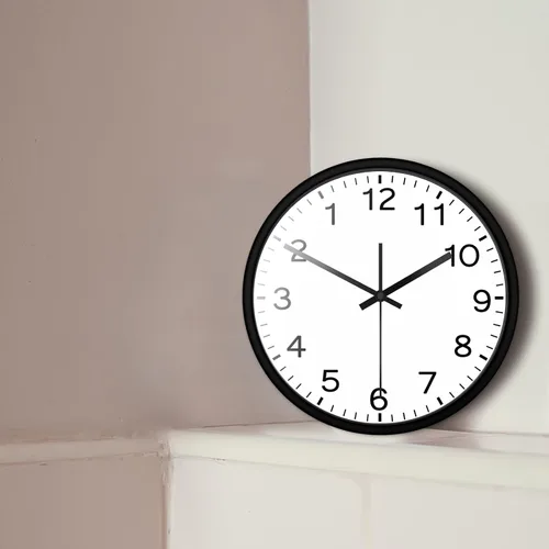 Miniatura 7 de Reloj de pared con marco de metal y cubierta de cristal, reloj de pared analógico redondo y inverso, funciona con pilas, para sala de estar