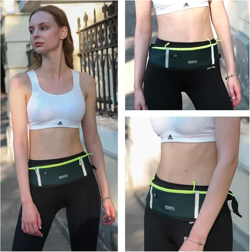 Miniatura 7 de BOYATU Riñonera para correr con cinturón: cintura delgada para mujeres y hombres, bolsa de entrenamiento ajustable para teléfono, bolsa de cintura