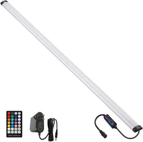 Iluminación regulable debajo del gabinete, barra de luz LED RGB, lámpara de control remoto RF, luces multicolor debajo de la encimera para
