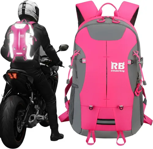 Miniatura 15 de Mochila reflectante para motocicleta – Bolsa EDC de alta visibilidad para motociclistas, desplazamiento nocturno, viaje, equipaje con compartimento