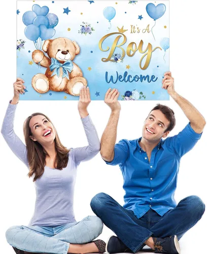 Miniatura 5 de Capoda Letrero de patio para baby shower con estaca Letrero de patio de revelación de género elefante azul y rosa, decoración de césped para niño