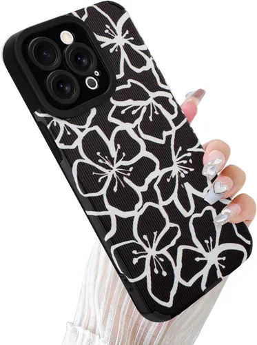 Miniatura 58 de Funda Wlxee para iPhone 15 Pro Max con patrón de ola, TPU suave con parachoques, cuero PU, diseño de cebra lindo para mujeres y niñas - Negro Gris