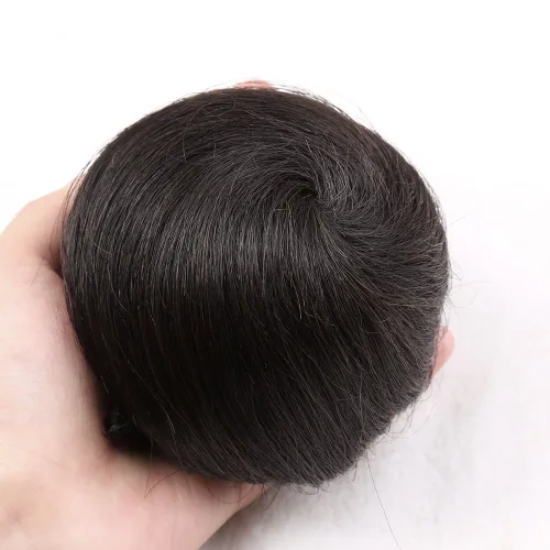 Miniatura 9 de Bella Hair Extensión de moño 100% humano en forma de dona, extensiones de moño para mujeres y hombres, coleteros falsos instantáneos
