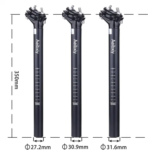 Miniatura 2 de Aeibxiy Bicicleta SeatPost 1.071 in 1.217 in 1.244 in aleación de aluminio 13.780 in bicicleta asiento post para montaña carretera bicicletas BMX