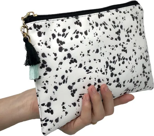 Miniatura 4 de Bonita bolsa pequeña de cosméticos, mini bolsa de maquillaje para mujeres y niñas, bolsa pequeña de aseo de viaje de cuero PU, organizador