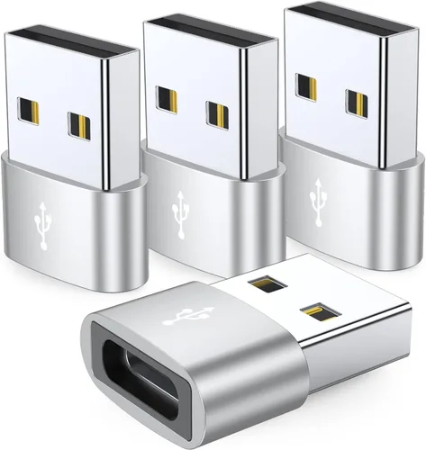 Miniatura 7 de JXMOX Adaptador USB C hembra a USB macho, paquete de 4, convertidor de cable de carga tipo C a USB A, compatible con iPhone 11, 12, 13, 14, 15, 16