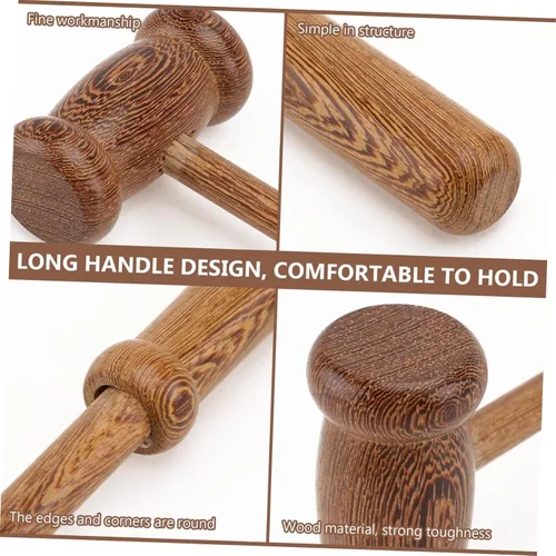Miniatura 7 de Beavorty Martillo de masaje de madera, masajeadores manuales de espalda, martillo de golpe corporal, palos de masaje multifuncionales, masajeador