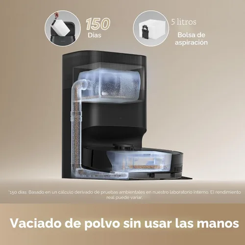 Miniatura 3 de dreame Robot aspirador y trapeador D20 Plus, succión de 13,000 Pa, vaciado automático con bolsa de polvo de 5 L, DuoBrush para pelo de mascotas