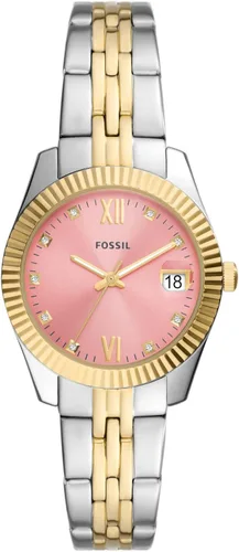 Fossil Reloj de cuarzo de acero inoxidable Scarlette para mujer Oroplateadorosa talla única Scarlette ES5173 - Reloj de acero inoxidable con fecha