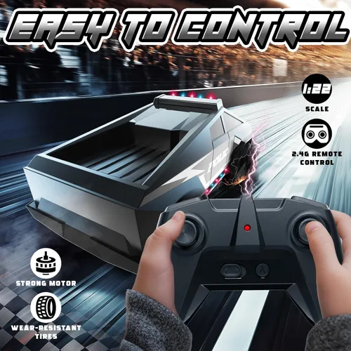 Miniatura 4 de Coches de policía para niños de 4 a 8 años – Auto a control remoto, camiones RC 1:22 de juguete para niños, auto RC con luz y espacio de carga