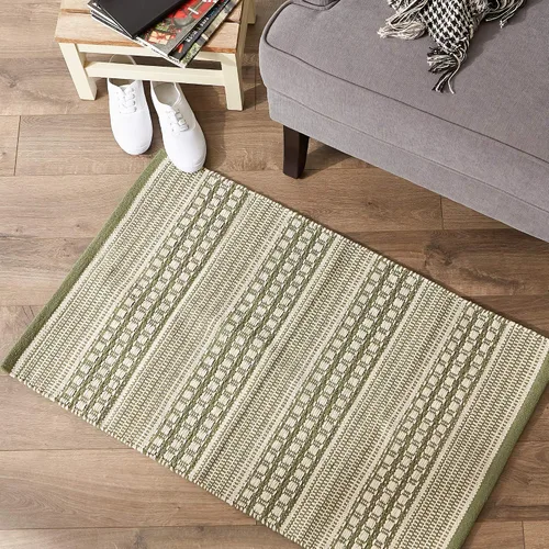 Miniatura 6 de DII Colección Woven Rugs Tejida a mano, 2x3', rayas Dobby de alcachofa