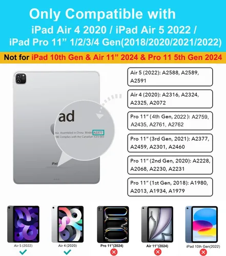 Miniatura 2 de SUPLIK Funda infantil para iPad Air de 5ª/4ª generación (10.9 pulgadas, 2022/2020), construida con protector de pantalla, iPad Air 5, funda a prueba