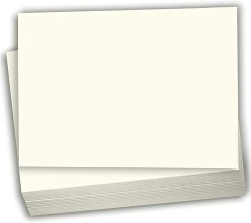 Hamilco Blank Index Cards 5 x 8 cartulina de 100 libras, cubierta de papel de cartulina crema, paquete de 100 unidades