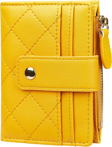 Miniatura 14 de Cartera de cuero para mujer, pequeña, compacta, plegable, con bolsillo para monedas con cremallera