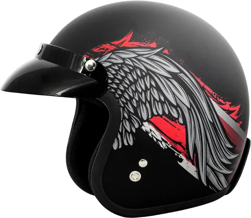 Miniatura 10 de VCAN Casco de motocicleta V85C 3/4 de cara abierta aprobado por DOT