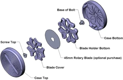 Miniatura 2 de Purple Hobbies - Cortador de roscas con funda magnética para cuchillas giratorias (azul claro, hoja de 1.772 in)