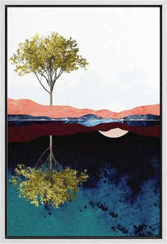 Miniatura 40 de SIGNFORD Lienzo enmarcado para pared, camino del desierto con cactus, naturaleza silvestre, ilustraciones modernas, arte decorativo, rústico