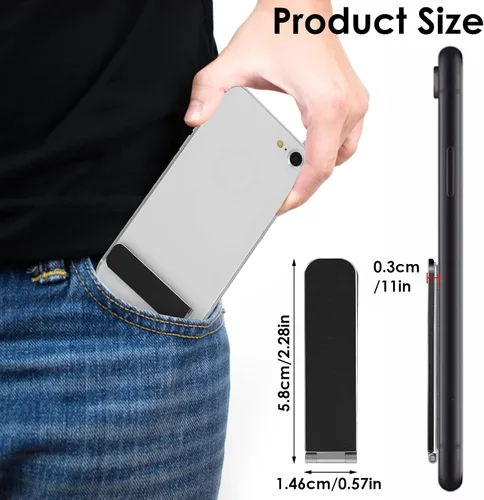 Miniatura 4 de Giantree Soporte para teléfono celular ultrafino, mini soporte ajustable para teléfono de aleación, soporte para teléfono portátil, soporte plegable