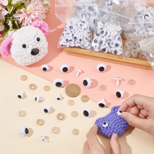 Miniatura 3 de PH PandaHall 240 juegos de ojos de seguridad, 6 tamaños, ojos de ganchillo, ojos amigurumi, ojos de animales de peluche, ojos artesanales
