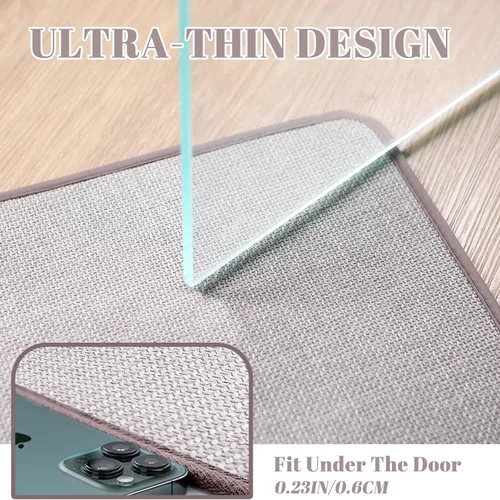 Miniatura 4 de Alfombras de baño, tapetes de baño para baño antideslizantes lavables, secado rápido, absorción de agua, se ajustan debajo de la puerta, ultra