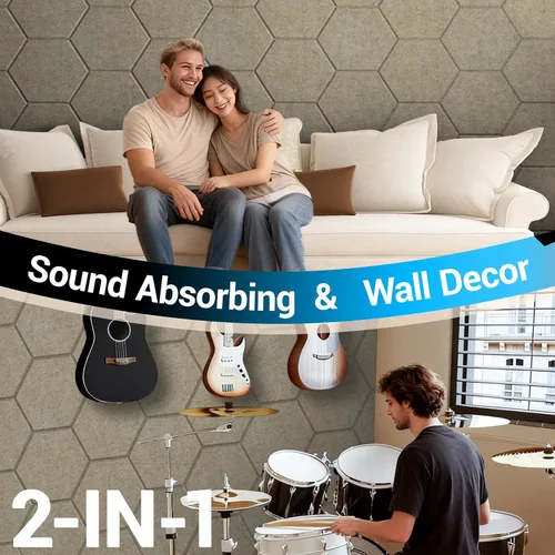 Miniatura 3 de Paquete de 12 paneles acústicos, paneles de pared insonorizados, paneles de alta densidad a prueba de sonido con autoadhesivos, absorbentes