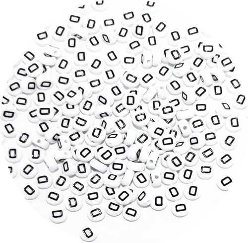 Miniatura 21 de Cuentas cuadradas de letras acrílicas de 0.236 x 0.236 pulgadas, cuentas A del alfabeto para pulseras, joyería, llavero DIY, 100