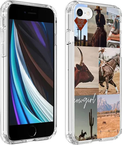 Miniatura 28 de Funda compatible con iPhone 7/8/SE del oeste, funda de collage estético retro vaquera country chic collage para hombres y mujeres, regalo a prueba