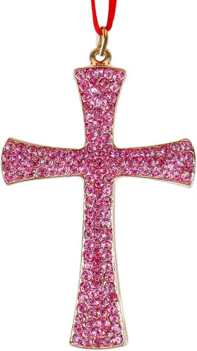 Miniatura 12 de WaaHome Adorno de cruz de Pascua para decoración de árbol, flor morada, decoración de Pascua, regalos religiosos para mujeres, hombres, niños